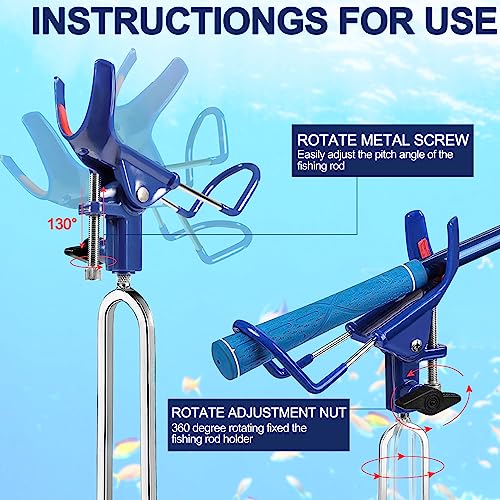 LBW Fishing Rod Holders for Bank - Fishing Pole Holders for Ground, Shore, Beach 360 Degree Adjustable Rod Holders 2 Pack - style: Reinforced Nylon - Basic