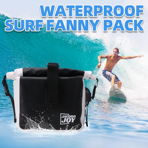 Waterproof Fanny Pack, Floating Dry Bag Pouch with Adjustable Waist Strap Large Capacity, Waterproof Waist Bag for Kayaking Boating Fishing Cycling Beach (Black)
