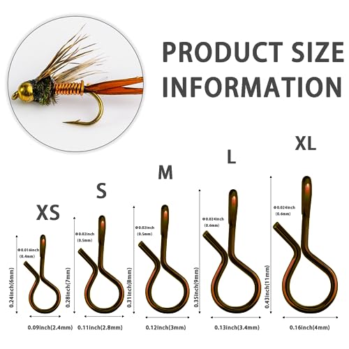EUPHENG Micro Fishing Connector Tackles, Lightweight High Strength Fly Swivels Snaps to Reduce Line Twist for Fly Fishing Flies Tippet Leaders - color: Fly Fishing Micro Snaps, size: Size XS-100 Pack