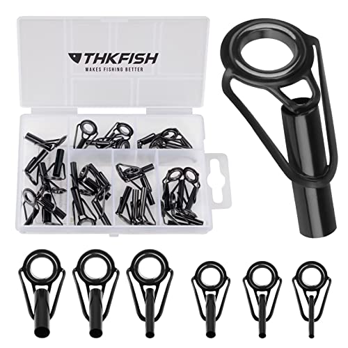 THKFISH Fishing Rod Tip Repair Kit Stainless Steel Ceramic Ring Guide | 6Sizes 30Pcs or 80Pcs THKFISH Rod Tip Repair Kit, Fishing Stainless Steel Ceramic Ring Guide Repair Replacemen - color: A-Small Style - 30pcs Rod Tips