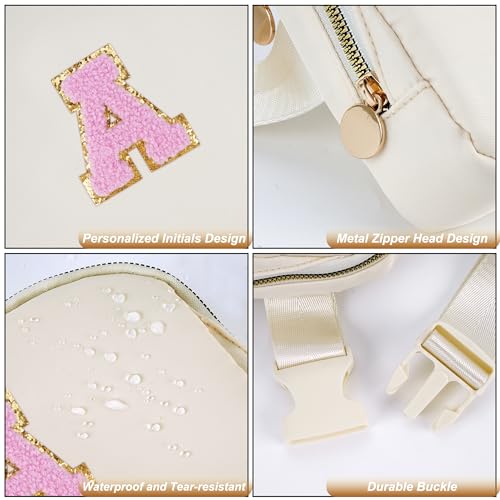 Uygafly Birthday Gifts for 4 5 6 7 8 9 10 11 12 13 Year Old Girl,Gift for Teen Girls Kids Toddler,Personalized Initial Fanny Pack Purse Crossbody Bag Belt Bag Cute Trendy Stuff | Cream,A - color: Cream, style: A