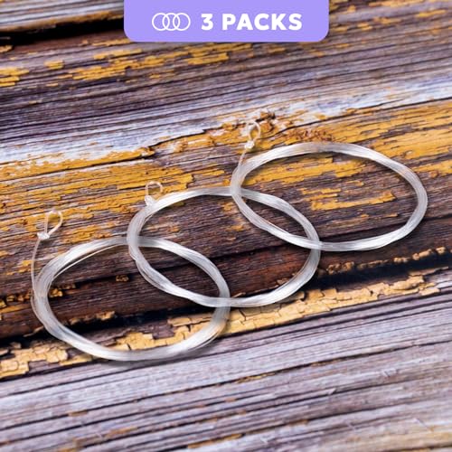 SF 3 Packs Pre-Tied Loop Fly Fishing Tapered Leader Fluorocarbon 7.5FT 9FT 12FT 0X 1X 2X 3X 4X 5X 6X 7X - color: Clear-3Packs, size: 7.5FT-3X
