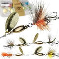 Trout Lures Rooster Bait Tail Fishing Spinnerbaits, Brass Hard Metal Spinner Baits Trout Fishing Lures for Bass Salmon Pike Freshwater Saltwater Lake River - color: B3-5pcs-3/8oz