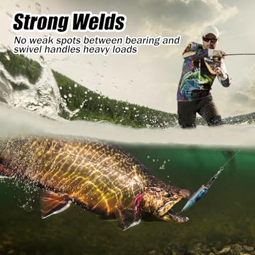 Barrel Swivel and B-Shaped Snap for Fishing Tackle Lines Connector High-Strength Stainless Steel Interlock Snap Swivels with Quick-Change Clips 100pcs FS/BZ-02（10#）