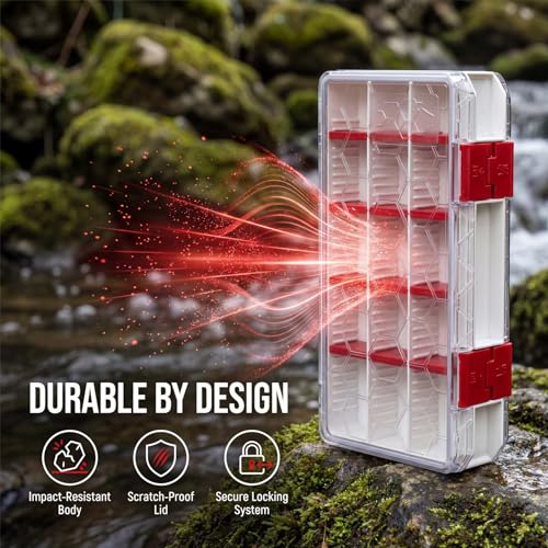 Fishing Tackle Box Tackle Tray Floating Fishing Lure Box Storage Organizer Plastic Box with Adjustable Dividers White Silicone Vertebrae - style: Double Sided B107