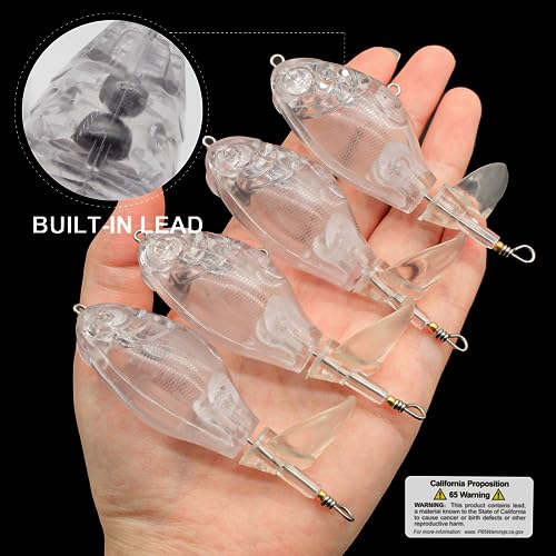 10pcs/20pcs Fishing Blanks Lures Kit Fishing Topwater Unpainted Swimbait Unpainted Crankbaits Hard Baits DIY Lure for Bass Salmon Trout Saltwater and Freshwater - color: H: 10Pcs 0.53oz/15g