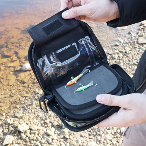 Kylebooker Fishing Lure Storage Bag Spinner Baits Wallet Case | Micro Flies Jig Hooks Box - color: Camouflage