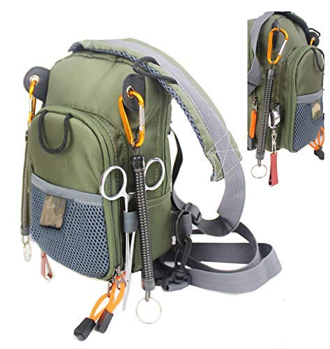 Kylebooker Fly Fishing Chest Pack Lightweight Fishing Tackle Storage Pouch Waist Bag