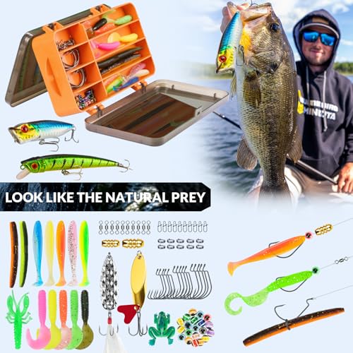 THKFISH Fishing Backpack with Tackle Boxes, 20L Waterproof Tackle Sling Bag with Lures Kit, Fish Lip Gripper, Pliers, Scissors, Fishing Gifts for Men Women - color: Black Camo Fishing Backpack with Tackle Boxes