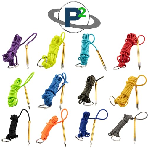 10 Foot 550lb Paracord Fishing Stringer Fish Holder with Metal Threading Needle and 1 Inch Split Ring - color: Neon Orange