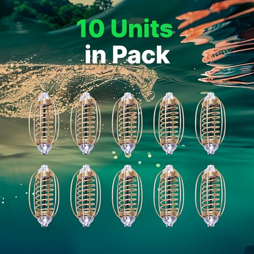 10pcs Spring Fishing Feeder Carp Сrucian Bream Tackle Cage - color: Gold, size: 25g