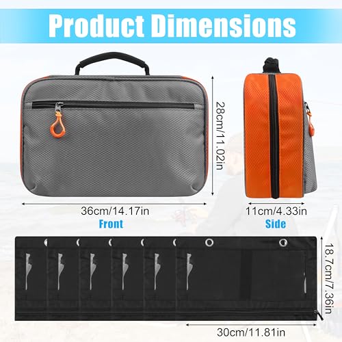 AGOOL Bait Binder Fishing Tackle Bag Waterproof Soft Plastic Bait Storage Lure Bag Portable Multi-Pocket Fishing Gear Organizer for Baits、Hooks、Sinkers & Terminal Tackle Accessories (Gray-orange) - color: Gray-orange