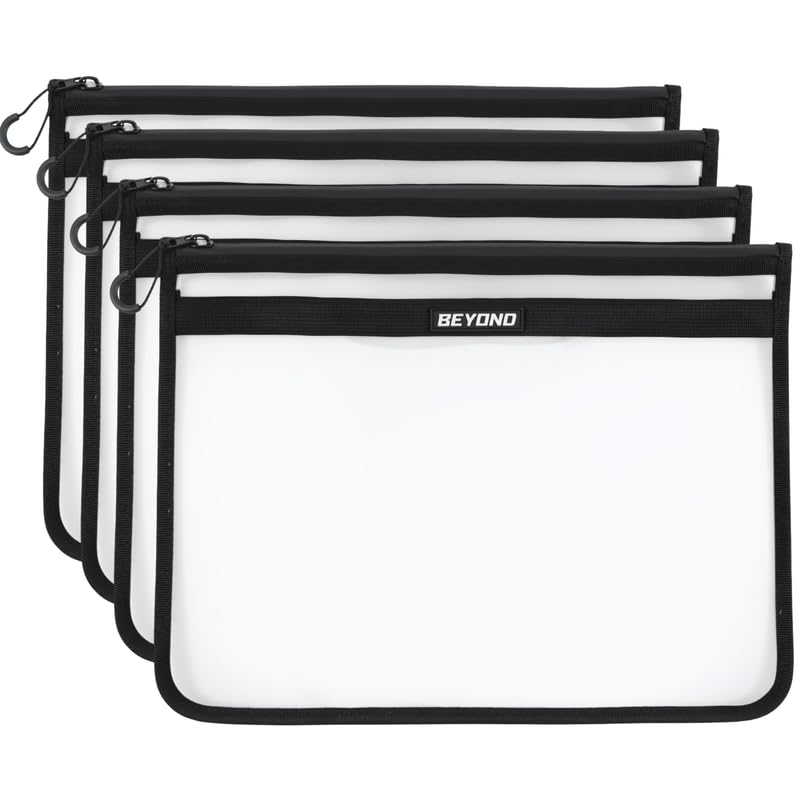 Beyond Fishing DryVault Tackle Storage Bag – Soft Plastic Bait Storage, Fishing Tackle See Through Bait Bag, Water-Resistant, Durable & Transparent Soft Bait Organizer for Easy Gear Access - size: Large - 4 Pack (H 12" L 16")
