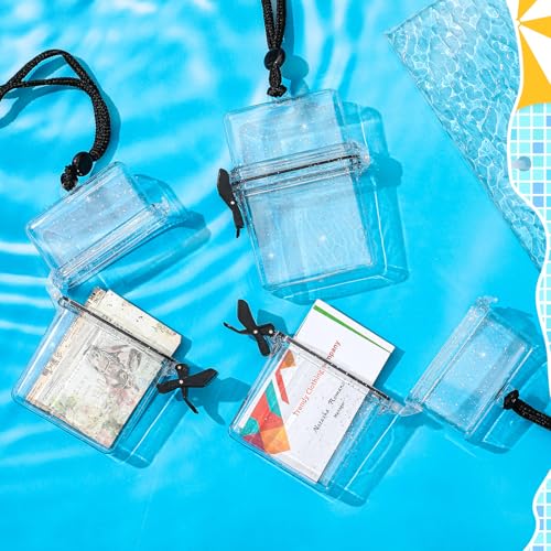 Outus 3 Pcs Waterproof ID Badge Holder Case with Waterproof Buckle 4.72 x 3.74 x 1.46 Inches Floating Sport Case Locker with Adjustable Hanging Rope Plastic Card Dry Box(Clear, Classic) - color: Clear, size: 4.72 x 3.74 x 1.46 Inch, style: Classic