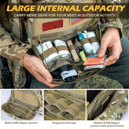 Tactical Chest Pack Bag Molle EDC Pouch Bag with CCW Compartment Adjustable Strap Workouts Fishing Hunting - color: Camouflage