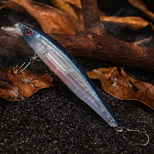 XFISHMAN Jerkbait Kit - Minnow Lure - Suspending - Bass, Smallmouth Bass, Walleye, Largemouth Bass - 1 Piece - color: Gp-Pro-Blue, size: 85mm（3-1/3"in）