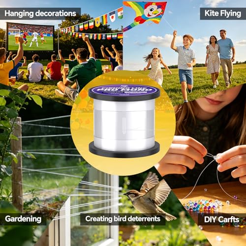 Monofilament Fishing Line with Knot Guide Card, Tangle-Free Snap Ring for No More Mess, Low Memory Smooth Casting Nylon Mono String, 15/20/30/50/80LB, 220-1050 Yards - color: Clear, size: 50LB 750Yards