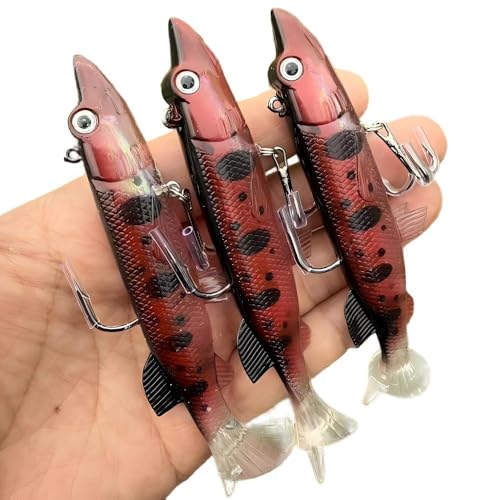 Soft Fishing Lures Shad Minnow Swimbaits, Pre-Rigged Jig Heads Paddle Tail Swim Baits for Bass, Trout, Walleye, Crappie, Sinking Jigs Bait for Saltwater Freshwater, Fishing Gifts for Men - color: E