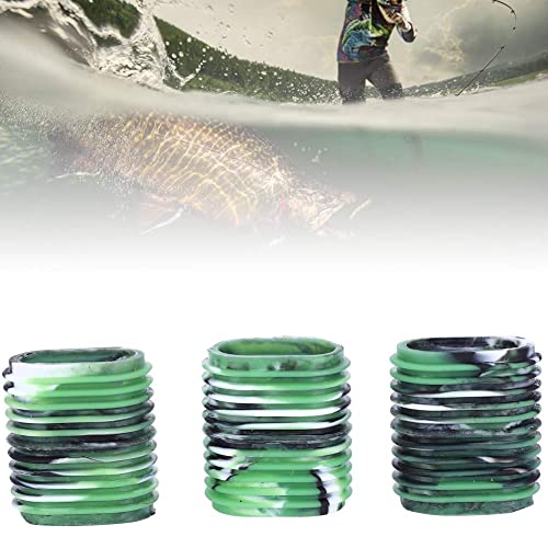 HERCHR Fishing Reel Grip, 5 pcs Non-Slip Rubber Universal Casting Spinning Fishing Rod Sleeve Baitcaster Knob Covers Fishing Reel Handle Grip - color: Green