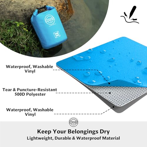 STOVER 5/10/25/30/40/55L Waterproof Dry Bag, Small Lightweight Roll Top Dry Bag Backpack w/Waterproof Phone Case, Kayaking, Travel, Hiking, Fishing, Tubing, Camping, the Beach, Men/Women (Blue) - color: 5l Blue, size: 5L