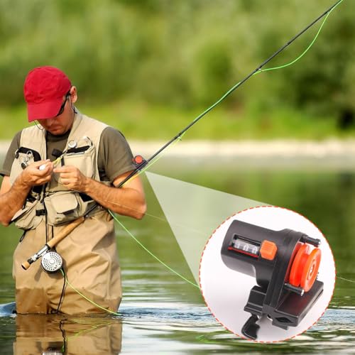 Fishing Line Counter, Fishing Line Depth Finder Line Counter Clip On Winder Spooler Portable Length Gauge Tackle Tool with Easy Read Display for Spooling Trolling Jigging Outdoor Enthusiasts 0 999M | Portable Clip-On Design, Easy Read Display, For Trollin