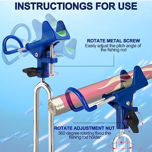 LBW Fishing Rod Holders for Bank - Fishing Pole Holders for Ground, Shore, Beach 360 Degree Adjustable Rod Holders 2 Pack - style: Reinforced Nylon - Luminous