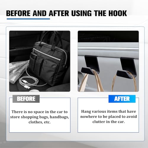 2PCS Car Co-Pilot Glovebox Hooks, Front Passenger Seat Glovebox Storage Hanger for Purse Key Umbrella Cable, Multifunctional Glove Compartment Holder Organizer Hook, Universal Fit (Black) - color: Black