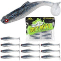 LUCKYFISHING Paddle Tail Swimbaits Soft Plastic Swimbaits Soft Baits for Bass Fishing Trout Crappie Walleye Freshwater Saltwater 10/16/20 PCS Soft Plastic Baits 4/3.5/3/2.5 Inch - color: Blue, size: 4 inch-10pcs