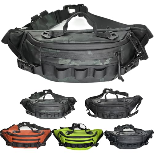 Fishing Fanny Pack for Men -Fishing Fanny Pack-Lightweight and Fishing Sling Pack - color: green camouflage2