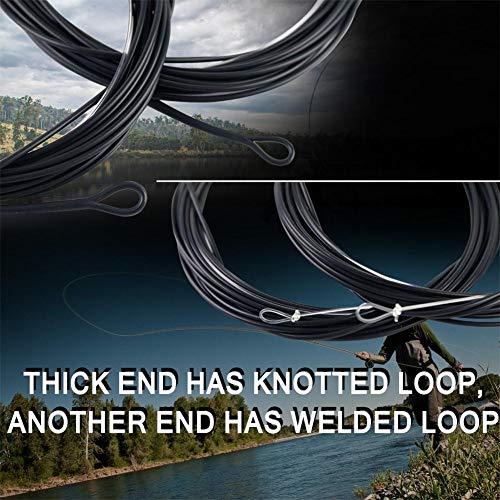 Maxcatch Fly Fishing Polyleader Line Monofilament Core for 7ft Trout and 10ft Salmon 3-6ips Floating/Sinking 10-25lb 2pcs - color: Black Fast Sink 6ips (Trout), size: 7ft 25lbs