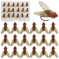 Bionic Fly Fishing Bait, Flies Fishing Lures Kit Trout Jigs Swimbaits Dry Flies Fly Fishing Lures Fish Attractant Fly Fishing Hook for Saltwater Freshwater Bass Panfish 15mm - color: Brown-18pcs