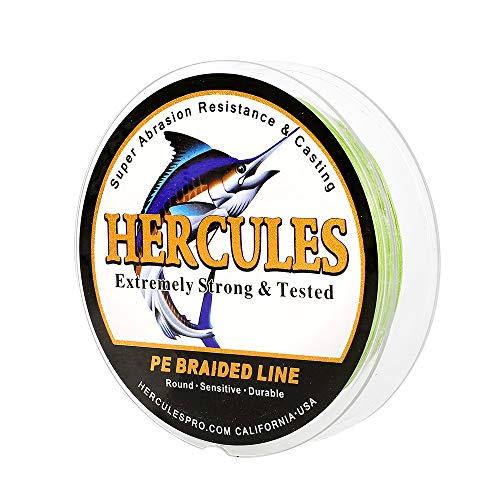HERCULES Cost-Effective Super Cast 8 Strands Braided Fishing Line 10LB to 300LB Test for Salt-Water,109/328/547/1094 Yards(100M/300M/500M/1000M),Diam.#0.12MM-1.2MM,Hi-Grade Performance,Variety Colors - color: Army Green, size: 10LB-0.12MM-1094YDS(1000M)-8