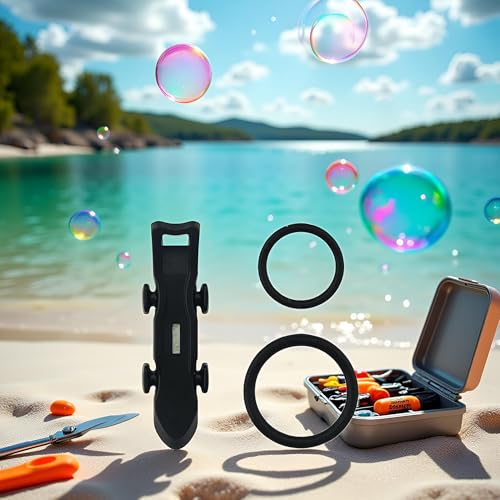 2 Black Different Rubber Rings Magnetic Fishing Hook Keeper Black Fishing Baits Holder Fishing Hook Secure Keeper Holder with Hooks Terminal Tackle and Accessories