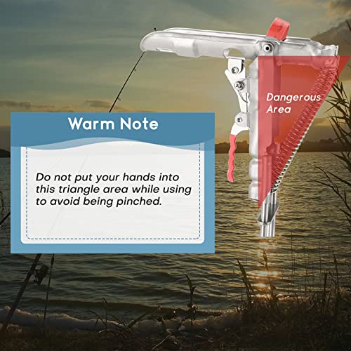 Automatic Spring Fishing Rod Holder 2 Pack with 2 Spring | Upgrade Stainless Steel Rod Stand High Sensitivity Spring Loaded Fishing Rod Holder Loaded Tip-up Action