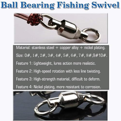 AMYSPORTS Ball Bearing Swivels Connector High Strength Stainless Steel Solid Welded Rings Barrel Swivels Saltwater Freshwater Fishing - size: Size0 (31lb) 25 pcs