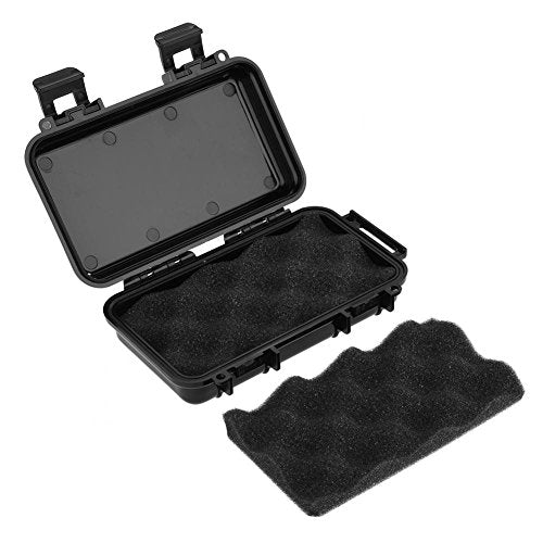 Tbest Outdoor Waterproof Shockproof Airtight Survival Box Storage Container Case Carry Box Black Dry Storage Box for Fishing Camping Hiking Outdoor Activities - color: A