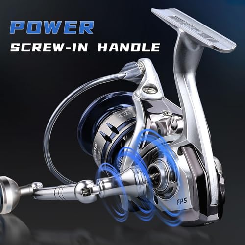 Saltwater Spinning Reel,13+1BB Ultra Smooth Saltwater Fishing Reels,Powerful Carbon Drag,CNC Aluminum Spool & Handle - color: silver&blue, size: 3000