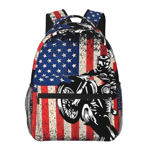 Dirt Bike Laptop Backpack, 15.6" Lightweight Hiking Backpack Travel Outdoor Business Casual Daypack for Work College - color: Dirt Bike