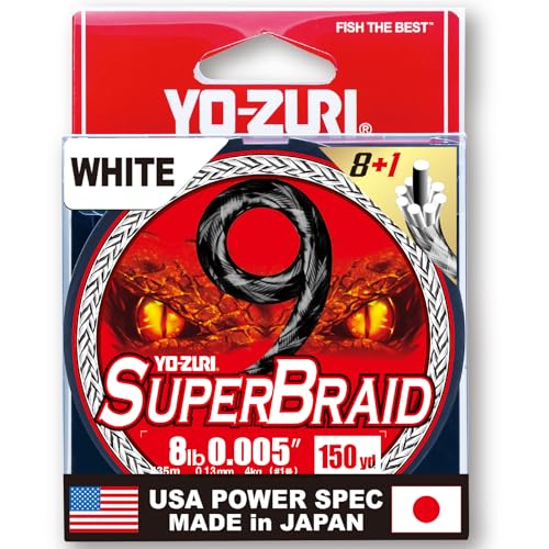 YO-Zuri SUPERBRAID 9 - Floating Braided Fishing LINE - color: White, size: 150 YD