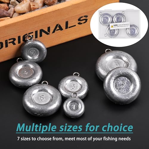 Disc Sinkers Fishing Weights Coin Sinker Weights Saltwater Surf Fishing Weights Bottom Drifting Trolling Catfishing Gear Tackle Fishing Sinker Weights 1oz 2oz 3oz 4oz 5oz 6oz 8oz - style: 8oz-4pcs
