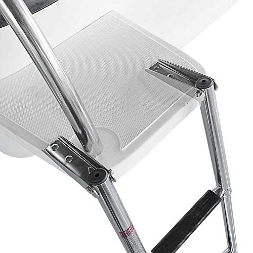 4 Step Ladder Stainless Steel Telescoping Extendable Ladder 600 Pound Capacity for Marine Yacht/Swimming Potoon Ladder