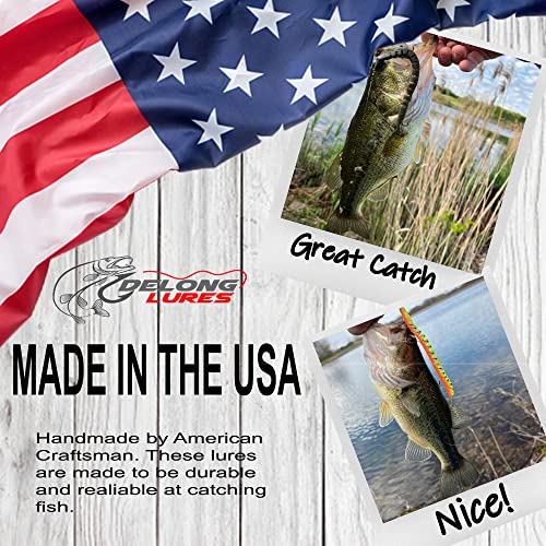 DeLong Lures – Made in USA 6" Bass Fishing Worms, Pre-Rigged Weedless & Unrigged Soft Plastic Baits, Anise-Scented Durable Lures for Freshwater & Saltwater - color: Red Bug