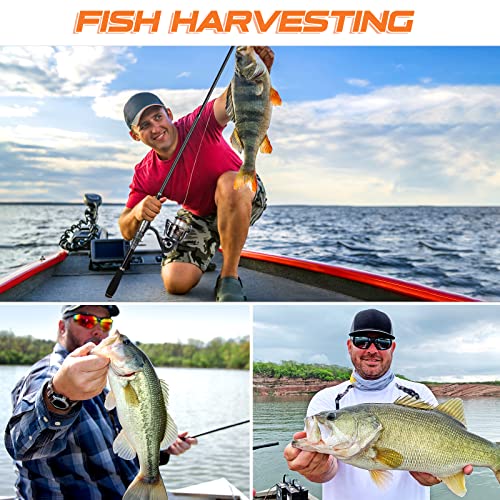 PLUSINNO Fishing Rod, Telescopic Fishing Rod and Reel Combo, Collapsible Travel Fishing Pole Rod Starter Kit, Carbon Fiber Fishing Rods and 12 +1 Bearings Stainless Steel, Fishing Gifts for Men Adults - color: 2PACK Full Kit with Carrier Case, size: 2.1m