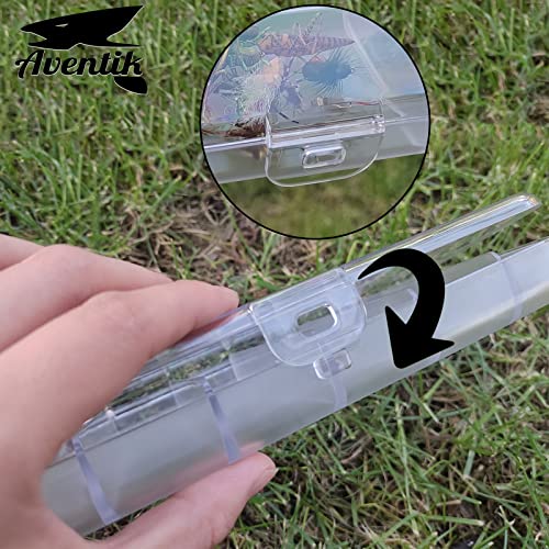 Aventik Super Transparent Super Strong Polycarbonate Fly Fishing Fly Box Four Different Multi-compartment Options Great Pocket Size 7.52X5.24X1.08inch Fishing Tackle Box Fishing Hook Box (6CL) - color: 6CL