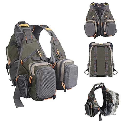 M MAXIMUMCATCH Maxcatch Fly Fishing Vest Pack for Men and Women Adjustable Outdoor Fishing (Vest/Sling Pack/Backpack) - style: Vest With Deluxe Large Pack Sbs