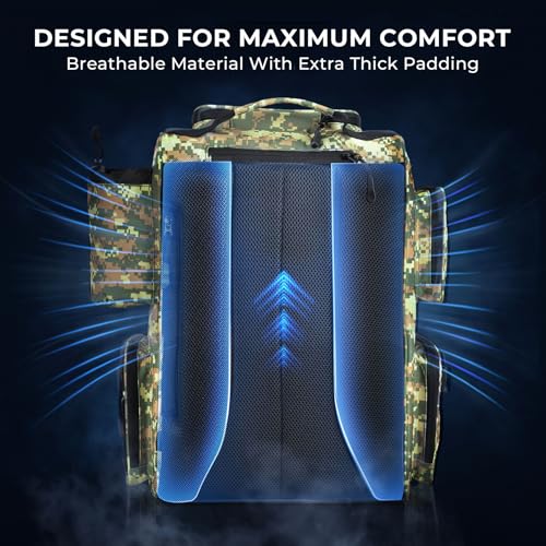 KastKing Bait Boss Fishing Tackle Backpack with Rod Holders-4 Tackle Boxes-Rain Cover,Storage for Fishing Gear - color: D: Dark Green Camouflage