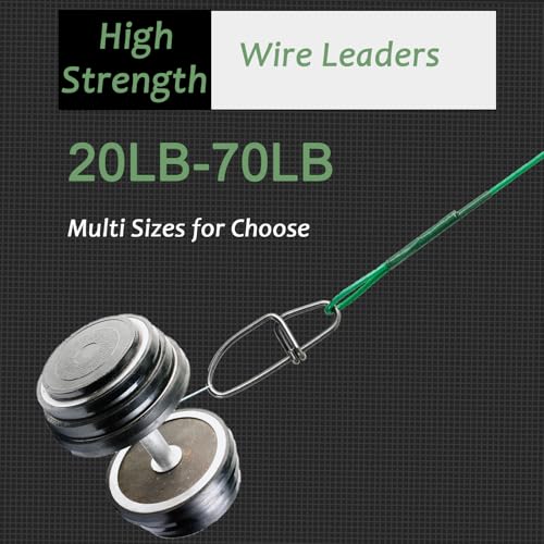 QISHUO Wire Stainless Fishing Leader Saltwater Freshwater Line Fishing Leaders Steel Snap Rigs Wire Leader Lure Black Nickel - size: Size #6 (11.8in-70lb) 30pcs