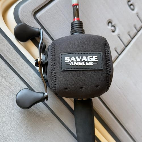 Low Profile Casting Reel Cover | Baitcasting Reel Cover | Neoprene Baitcast Reel Sleeve | Fishing Reel Case | Reel Pouch | Fits 50, 80, 100, 150, 200 Series (Left Hand, Black, Fits 50-200 Series)