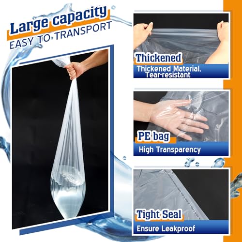 8 Pcs Clear Plastic Real Fish Transport Bags Large Leak-proof 20" x 48" 4 Mil Shipping Bags for Live Koi Fish Heavy Duty Container for Storing and Transporting