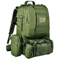 CVLIFE Tactical Backpack Military Army Rucksack 60L Large Assault Pack Detachable Molle Bag, Army Green - color: 06-army Green With Patch